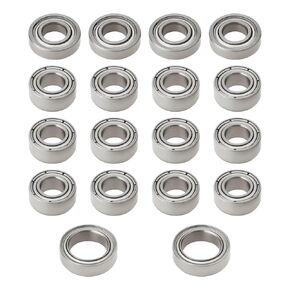 The Lord of the Tools 18pcs Full Ball Bearing Set Metall Bearing Steel Bearing Compatible with T-Amiya MB-01 5x11x3mm 5x10x4mm 8x12x3.5mm, Sliver