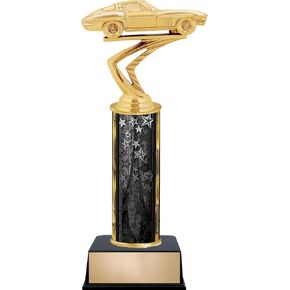 Customizable 10" Corvette C2 Cars Black Star Trophy Award, Engrave Now