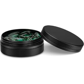 Small Pill Case, Durable Metal Pill Box, Airtight & Waterproof for Travel and Daily Use, Portable Vitamin Holder for Pocket, Purse - Black