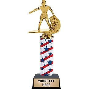11 Inch Surfing Trophies, Male Surfer Trophy with Custom Engraving and Perfect for Surfing Awards Prime