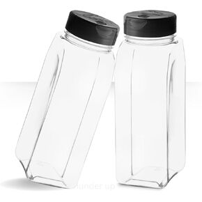 Thunder Up Parmesan Cheese Shaker 32 Oz, Cheese Shaker Plastic, Grated Cheese Shaker for Pizza, Parm Cheese Shaker, Spice Shakers with Holes and Lids, Pepper Shaker, Spice Shaker (Pack of 2)