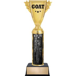 Customizable 11" G.O.A.T.Greatest of All Time Cup Black Star Trophy Award, Engrave Now