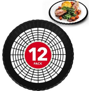 Stock Your Home 9" Paper Plate Holder in Black (12 Count) - Plastic - Heavy Duty - Woven - Reusable