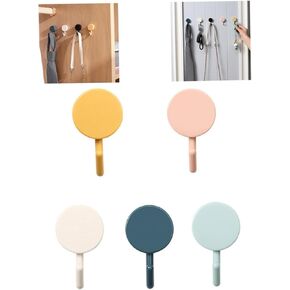 5Pcs Self Adhesive Hook, Cute Wall Hooks, Decorative Wall Hooks, Towel Hooks, Home Storage Hooks，Key Holder Hooks for Bathroom Office Closet Self Adhesive Hook Flatware and Utensil Storage（Colorful）