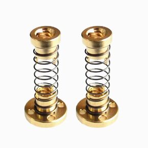 Set of 2 T8 Anti Backlash Spring Nuts for Lead 8mm Acme Threaded Rod Eliminate The Gap Spring Loaded DIY CNC Accessories for 3D Printer (Pitch 2mm Lead 8mm)