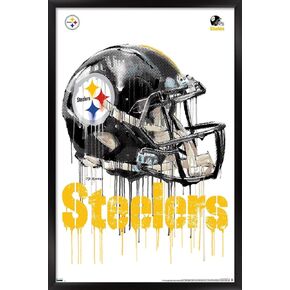 Trends International NFL Pittsburgh Steelers - Drip Helmet 20 Wall Poster, 22.375" x 34", Black Framed Version