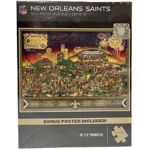 YouTheFan NFL New Orleans Saints Joe Journeyman NFL Puzzle & Bonus Poster, Team Colors, 15" X 20"