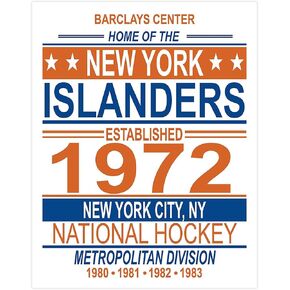 TnT Prints New York Islanders Poster, New York Islanders Wall Decor, New York Islanders Prints, Hockey Poster, NHL Posters, NY Islanders Poster, NY Islanders Decor - Set of 1 (11x14) - Unframed