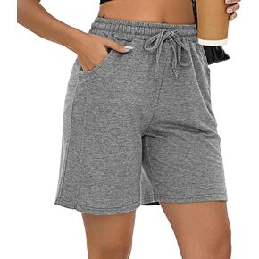 Quenteen Womens Bermuda Shorts Lounge Athletic Shorts Loose Running Shorts Comfy Long Yoga Shorts with Pockets