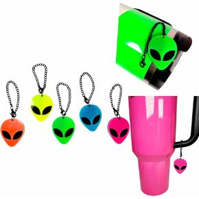 Neon Alien Acrylic Stanley Cup Charms Neon Alien Charm Tumbler Accessories - Dazzle Your New Neon Stanley Cup!