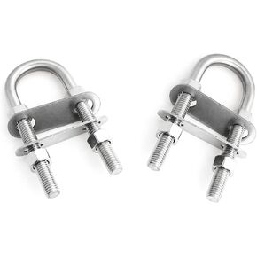 heyous 2pcs Stainless Steel Marine Boat Stern Bow Eye Tie Down U Bolt 1/2" Dia 3" Thread Length Boat Accessories Marine U Bolt
