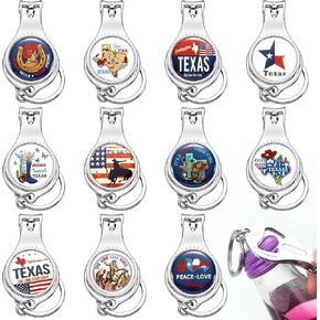 12 Sets Texas Multi Function Bottle Opener Nail Clipper Texas Souvenirs Texas Gifts for Party Supplies Gift God Bless Texas Souvenirs for Traveler Souvenir Men Women