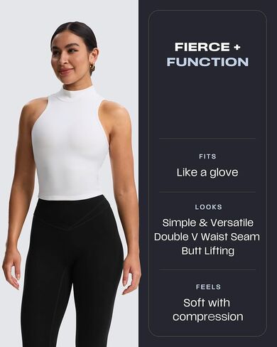 Aoxjox High Waisted Workout Siren Leggings for Women Hidden Scrunch Butt Lifting Tummy Control Yoga Pants 26" in Saudi Arabia