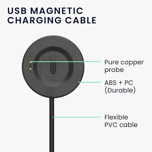 سلك الشاحن Kwmobile متوافق مع Itouch Air 3 / Sport 3 / Air SE / Explorer 3 - شاحن لـ Smart Watch Cable - Black in Saudi Arabia