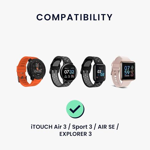 سلك الشاحن Kwmobile متوافق مع Itouch Air 3 / Sport 3 / Air SE / Explorer 3 - شاحن لـ Smart Watch Cable - Black in Saudi Arabia