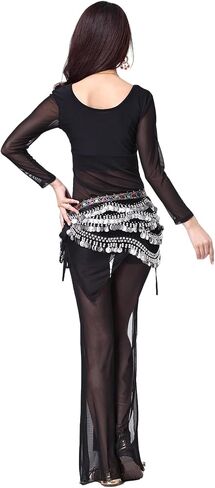Belly Dance Hip Scarf Skirt Accessories with Gold Coins for Women Rave Outfit in Saudi Arabia