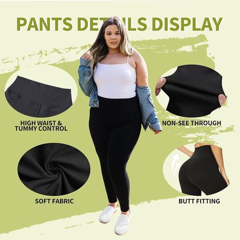 طماق Nexiepoch للنساء بالإضافة إلى الحجم المرتفع من L-XL-3XL Control Control Soft Capri Yoga Pant in Kuwait