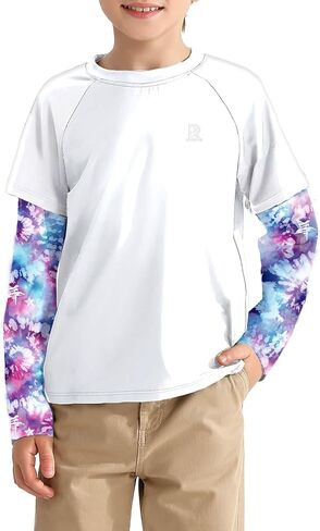 Remimi Unisex Kids Rash Guard SPF 50+ Long Sleeve Sun Shirt 3-12 Years in Saudi Arabia