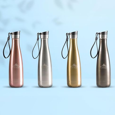 Tyent - Contemporary Drinkware - Insulated Stainless Steel Bottles - Dual Walls - Easy-Sip Cap - Beverages stay Hot or Cold 24 Hours - BPA-Free - Earth-Friendly Reusability - 750ml - Rose Gold in Saudi Arabia