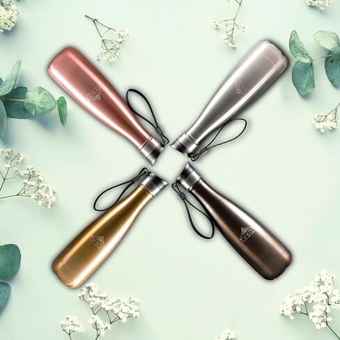 Tyent - Contemporary Drinkware - Insulated Stainless Steel Bottles - Dual Walls - Easy-Sip Cap - Beverages stay Hot or Cold 24 Hours - BPA-Free - Earth-Friendly Reusability - 750ml - Rose Gold in Saudi Arabia