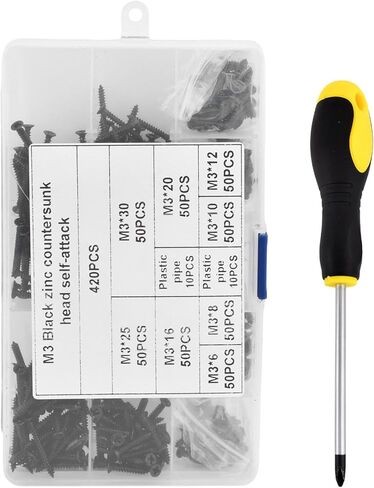 مجموعة المسمار ، طقم تشكيلة مسامير خشبية DIY مع مفك البراغي المغناطيسي ، مرساة المسمار والأنابيب البلاستيكية ، عملية مجلفنة ، للخشب ، الحوائط الجافة ، بوابة الحيوانات الأليفة ، الدرابزين ، سكة النافذة in Kuwait