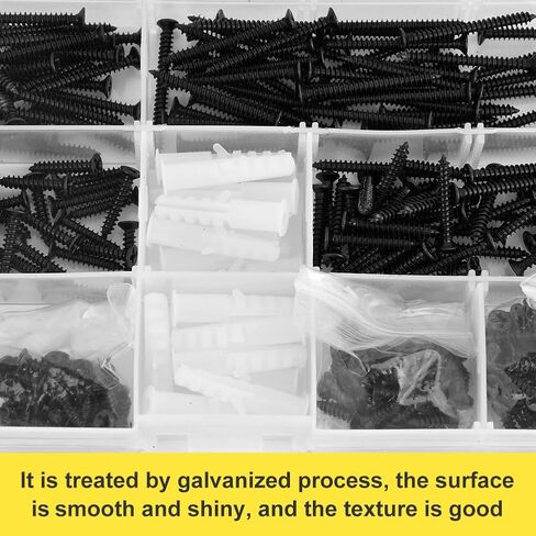 مجموعة المسمار ، طقم تشكيلة مسامير خشبية DIY مع مفك البراغي المغناطيسي ، مرساة المسمار والأنابيب البلاستيكية ، عملية مجلفنة ، للخشب ، الحوائط الجافة ، بوابة الحيوانات الأليفة ، الدرابزين ، سكة النافذة in Kuwait