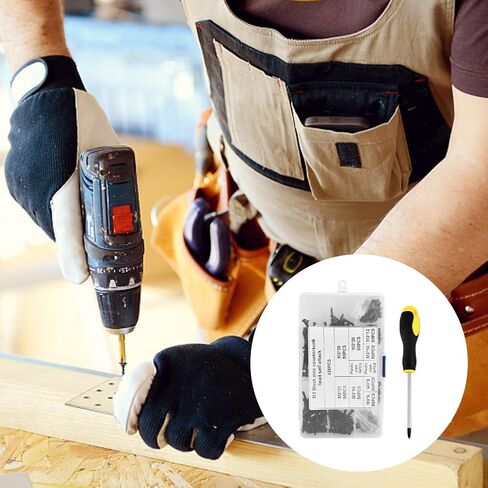 مجموعة المسمار ، طقم تشكيلة مسامير خشبية DIY مع مفك البراغي المغناطيسي ، مرساة المسمار والأنابيب البلاستيكية ، عملية مجلفنة ، للخشب ، الحوائط الجافة ، بوابة الحيوانات الأليفة ، الدرابزين ، سكة النافذة in Kuwait