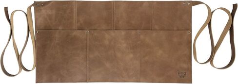 Hide & Drink, Waist Apron, Riveted Pockets, Waitress & Waiter Accessories, Server Shorts, Full Grain Leather, Handmade in Saudi Arabia