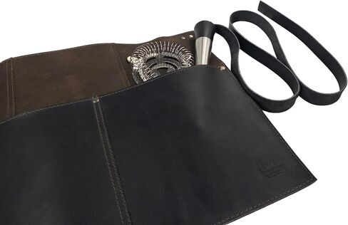 Hide & Drink, Waist Apron, Riveted Pockets, Waitress & Waiter Accessories, Server Shorts, Full Grain Leather, Handmade in Saudi Arabia