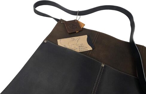 Hide & Drink, Waist Apron, Riveted Pockets, Waitress & Waiter Accessories, Server Shorts, Full Grain Leather, Handmade in Saudi Arabia