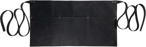 Hide & Drink, Waist Apron, Riveted Pockets, Waitress & Waiter Accessories, Server Shorts, Full Grain Leather, Handmade in Saudi Arabia
