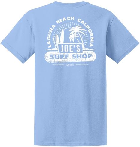 Joes Surf Shop Men's Vintage Beach Logo Tees ثقيلة الوزن in Kuwait