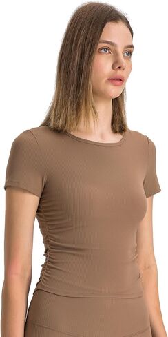 Women's Sport Shirts Short Sleeves Casual Shirts Yoga T Shirts Crew Neck Workout Crop Top in Saudi Arabia