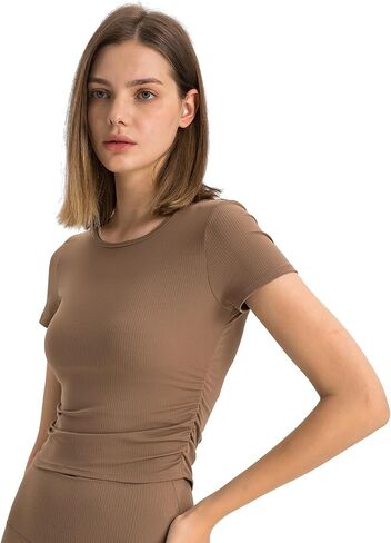 Women's Sport Shirts Short Sleeves Casual Shirts Yoga T Shirts Crew Neck Workout Crop Top in Saudi Arabia