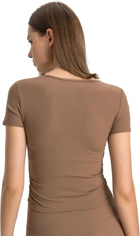 Women's Sport Shirts Short Sleeves Casual Shirts Yoga T Shirts Crew Neck Workout Crop Top in Saudi Arabia