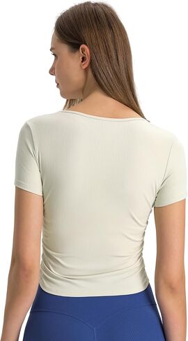 Women's Sport Shirts Short Sleeves Casual Shirts Yoga T Shirts Crew Neck Workout Crop Top in Saudi Arabia