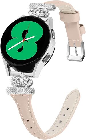 حزام جلدي أصلي مخصص لـ Garmin Vivoactive 5/Vivoactive 3/Venu 2 Plus/Venu Sq 2/Venu Sq 2 Music/Venu ، Vivomove Trend/Sport for Women Bling Bling Diamond Responsing Bands in Kuwait