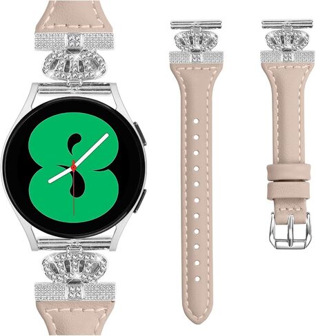 حزام جلدي أصلي مخصص لـ Garmin Vivoactive 5/Vivoactive 3/Venu 2 Plus/Venu Sq 2/Venu Sq 2 Music/Venu ، Vivomove Trend/Sport for Women Bling Bling Diamond Responsing Bands in Kuwait