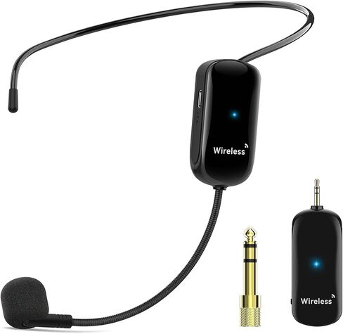 1MII سماعات الرأس اللاسلكية ميكروفون ، نطاق 165 قدم ، 1/4 '' & 1/8 '' ، عمر بطارية لمدة 7 ساعات ، ميكروفت سماعات الرأس اللاسلكية و MIC 2 في 1 ، لمكبرات الصوت ، مكبرات الصوت ، PA ، التدريس in Kuwait