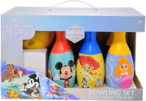 مجموعة Disney 100 Bowling للأطفال - تضمن 6 دبابيس وكرة in Saudi Arabia