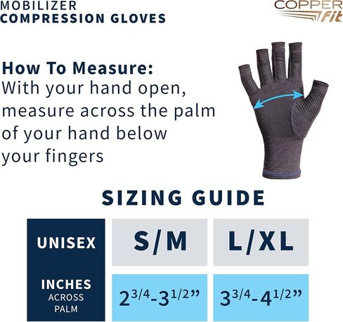 Copper Fit Mobilizer Hand Compression Gloves: Arthritis, Joint Swelling, Tendonitis, Sport - For Men and Women in Kuwait