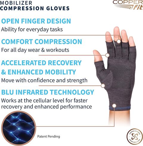 Copper Fit Mobilizer Hand Compression Gloves: Arthritis, Joint Swelling, Tendonitis, Sport - For Men and Women in Kuwait