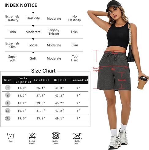 Quenteen Womens Bermuda Shorts Athletic Loose Running Comfy Long Yoga Shorts with Pockets in Saudi Arabia