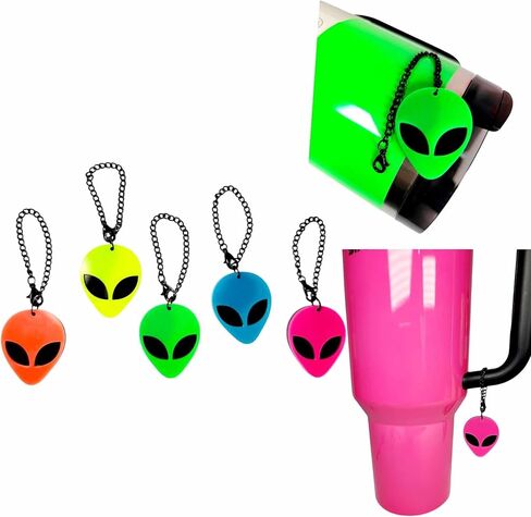 Neon Alien Acrylic Cup Cup Charms Neon Alien Charm Tumbler Association - Sazzle Your New Neon Stanley Cup! in Saudi Arabia