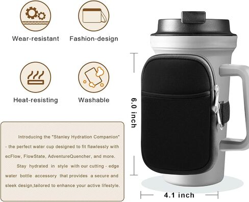 ALienlab Multifunctional Water Bottle Pouch for Stanley Cups with Adjustable Strap, Gym Accessories for Women, Sports Water Bottle Accessories, Tumbler Pouch for Cards, Keys, Wallet, Earphone, etc in Saudi Arabia