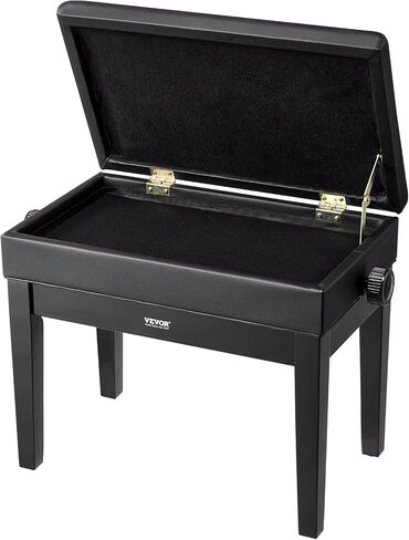 VEVOR Piano Bench, 22" x 13" x 19.3", Keyboard Piano Chair with 19.3"-22.8" Adjustable Height, Padded Cushion, Storage Compartment for Music Books, Wooden Piano Stool Seat, for Vanity, Living Room in Saudi Arabia