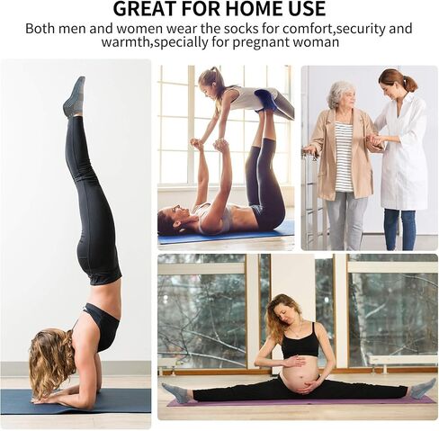 3 Pairs Non Slip Yoga Socks, Anti-skid Grip Pilates Slipper Socks with Cushioned for Home Hospital Workout Sports in Saudi Arabia