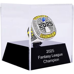 2025 Fantasy Football Championship Ring | Heavy FFL Champion Ring | Gold Silver Tone Plated Award Trophy for Fantasy Football League Winner