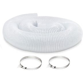 8 Inches Dust Collection Hose 10ft Flex Heavy Duty 8 In Clear PVC Dust Debris Collector Hose With Connector and Clamps (8'' X 10ft)