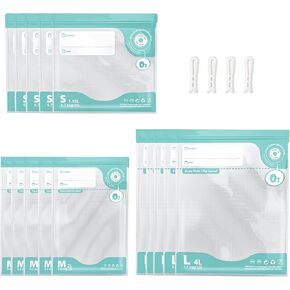 Sous Vide Bags & Electric Mini Vacuum Sealer Machine Kit, 1pc*Portable Vacuum Pump with 15 Pcs (S M L each size 5pcs) Reusable Vacuum Sealer Bags, 4 Sealing Clip for Food Storage Sous Vide Cooking